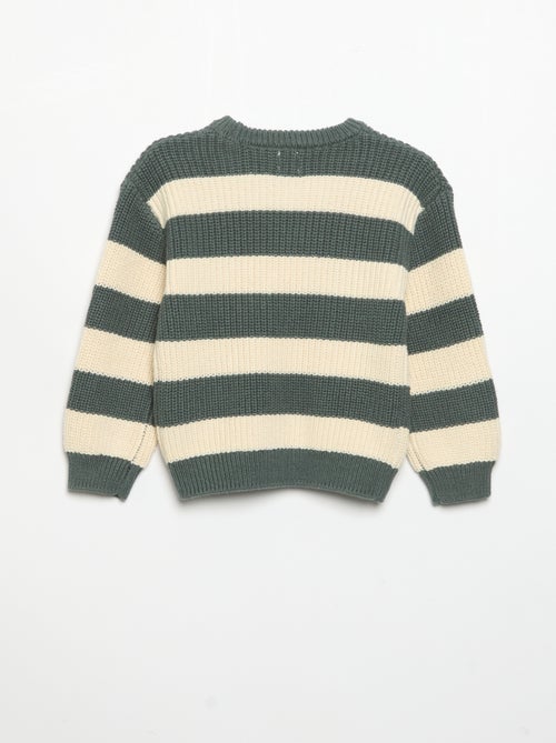 Maglione a righe con abbottonatura sulla spalla - Kiabi