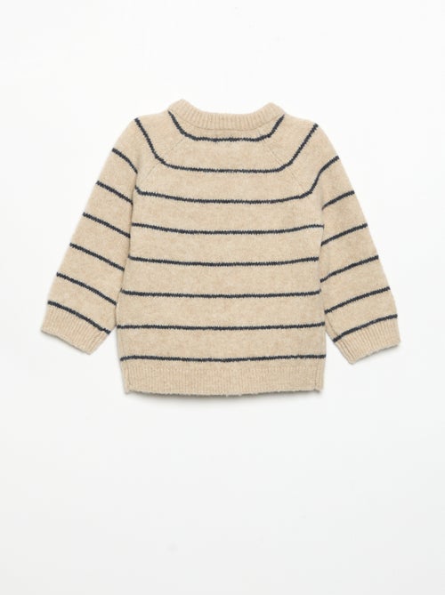 Maglione a righe con apertura abbottonata sul collo - Kiabi
