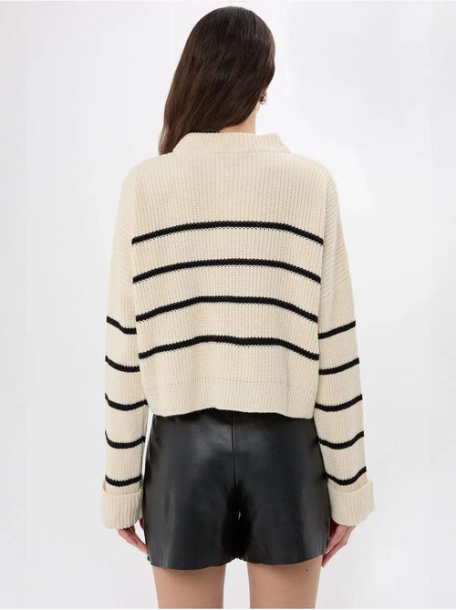 Maglione a righe con cerniera - Kiabi Maglione a righe con cerniera - Kiabi