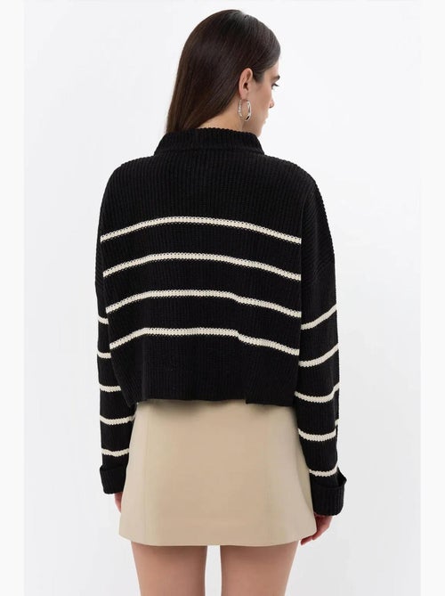 Maglione a righe con cerniera hiccup - Kiabi Maglione a righe con cerniera hiccup - Kiabi