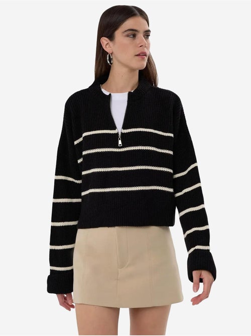 Maglione a righe con cerniera - Kiabi Maglione a righe con cerniera - Kiabi
