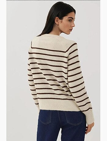 Maglione a righe con colletto e bottoni hiccup