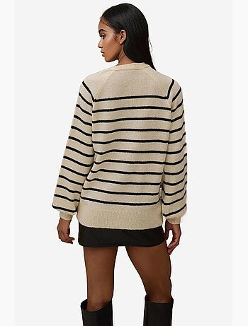 Maglione a righe con colletto e bottoni hiccup