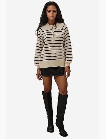 Maglione a righe con colletto e bottoni hiccup