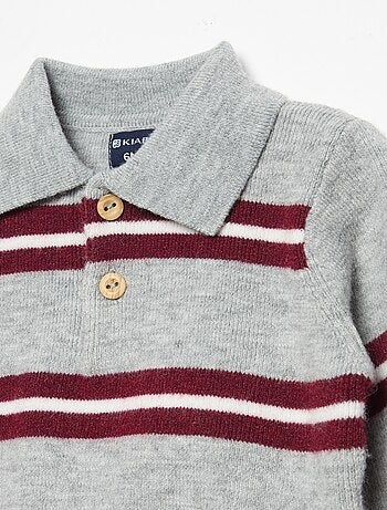 Maglione a righe con colletto polo