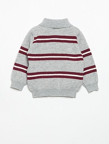 Maglione a righe con colletto polo