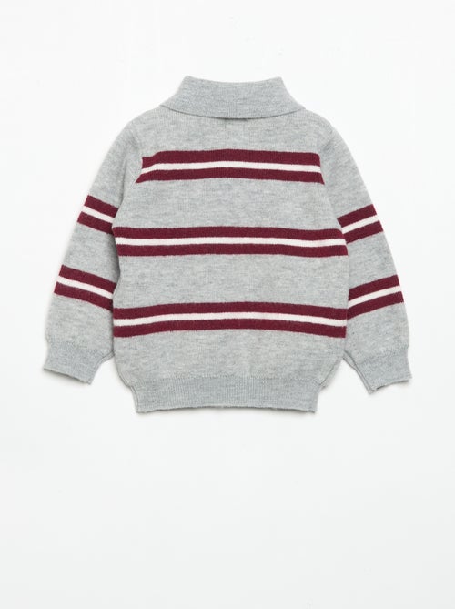 Maglione a righe con colletto polo - Kiabi
