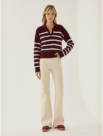 Maglione a righe con colletto polo hiccup