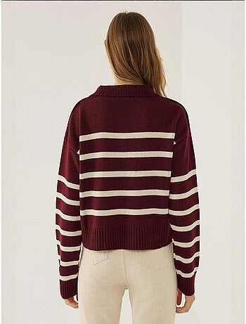 Maglione a righe con colletto polo hiccup