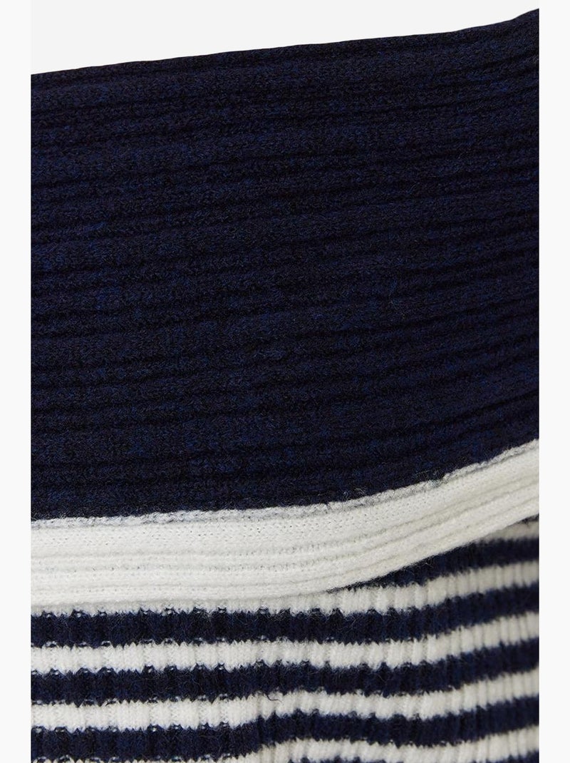 Maglione a righe con collo a cappuccio lucci Bianco - Kiabi