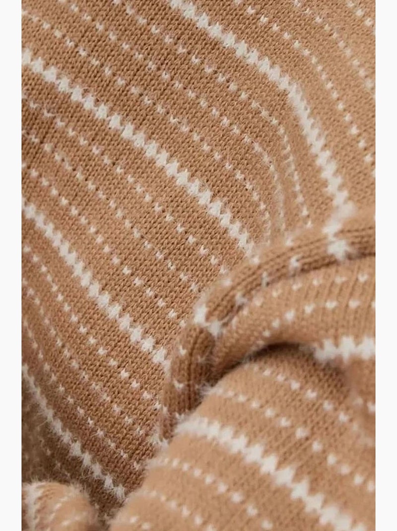 Maglione a righe con girocollo hiccup Beige argilla - Kiabi