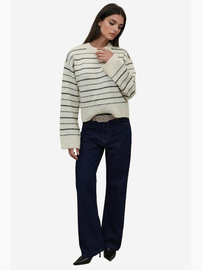 Maglione a righe con girocollo soft touch hiccup Crema - Kiabi