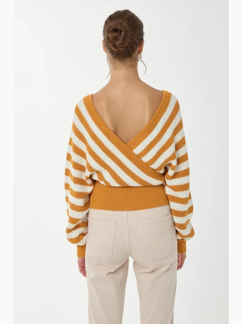 Maglione a righe con scollo a croce hiccup - Kiabi Maglione a righe con scollo a croce hiccup - Kiabi