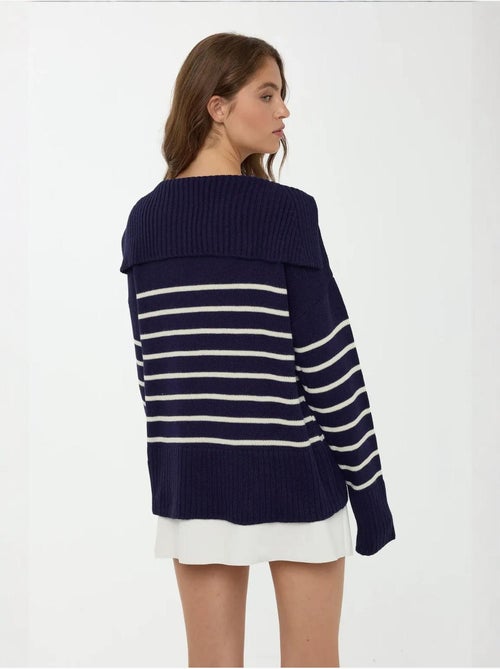 Maglione a righe con scollo a V - Kiabi Maglione a righe con scollo a V - Kiabi
