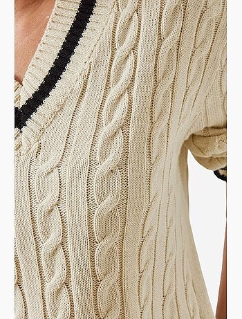 Maglione a righe con scollo a v lucci
