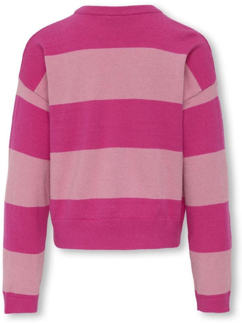 Maglione a Righe da Bambina Kids ONLY Girocollo Rosa - Kiabi