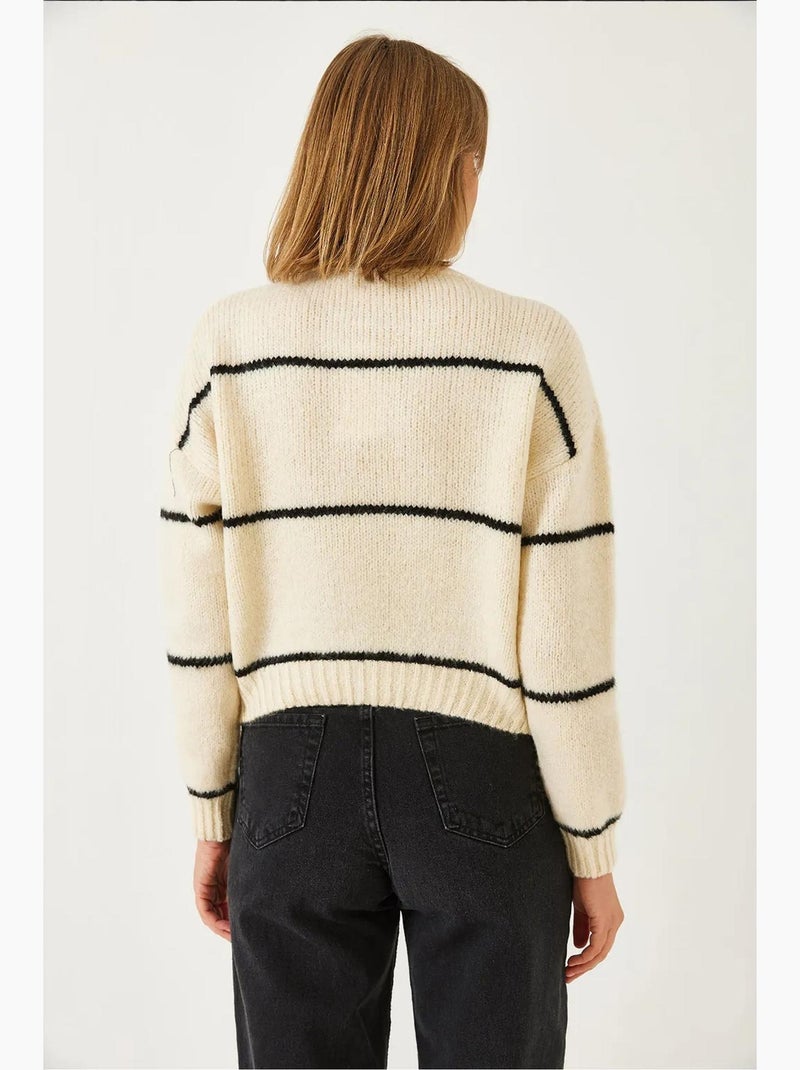 Maglione a righe girocollo lucci Crema - Kiabi