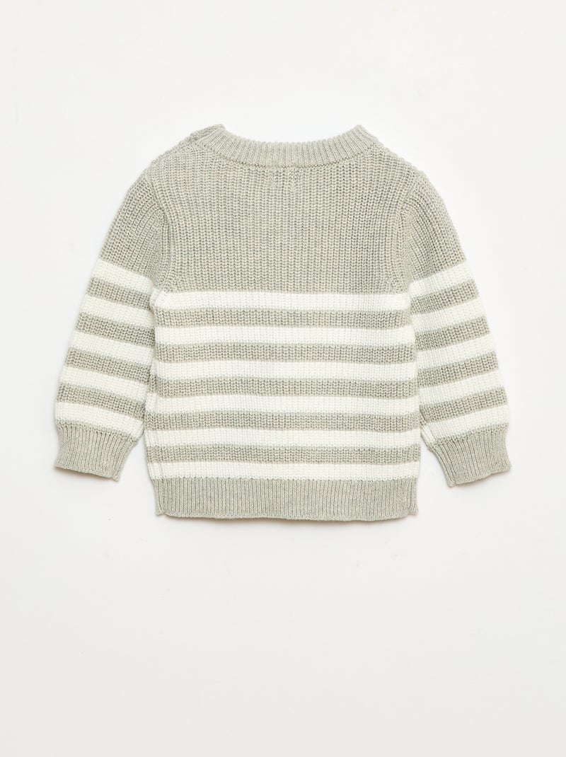 Maglione a righe in cotone Grigio - Kiabi