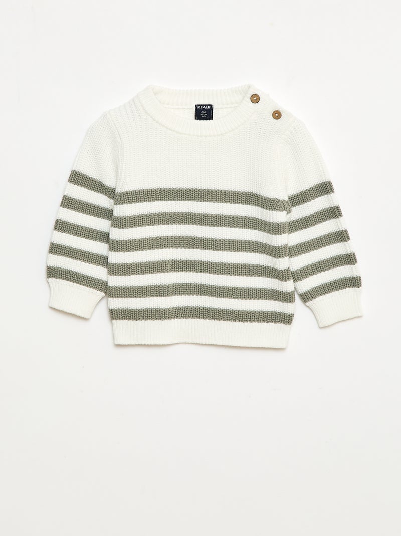 Maglione a righe in cotone Verde - Kiabi