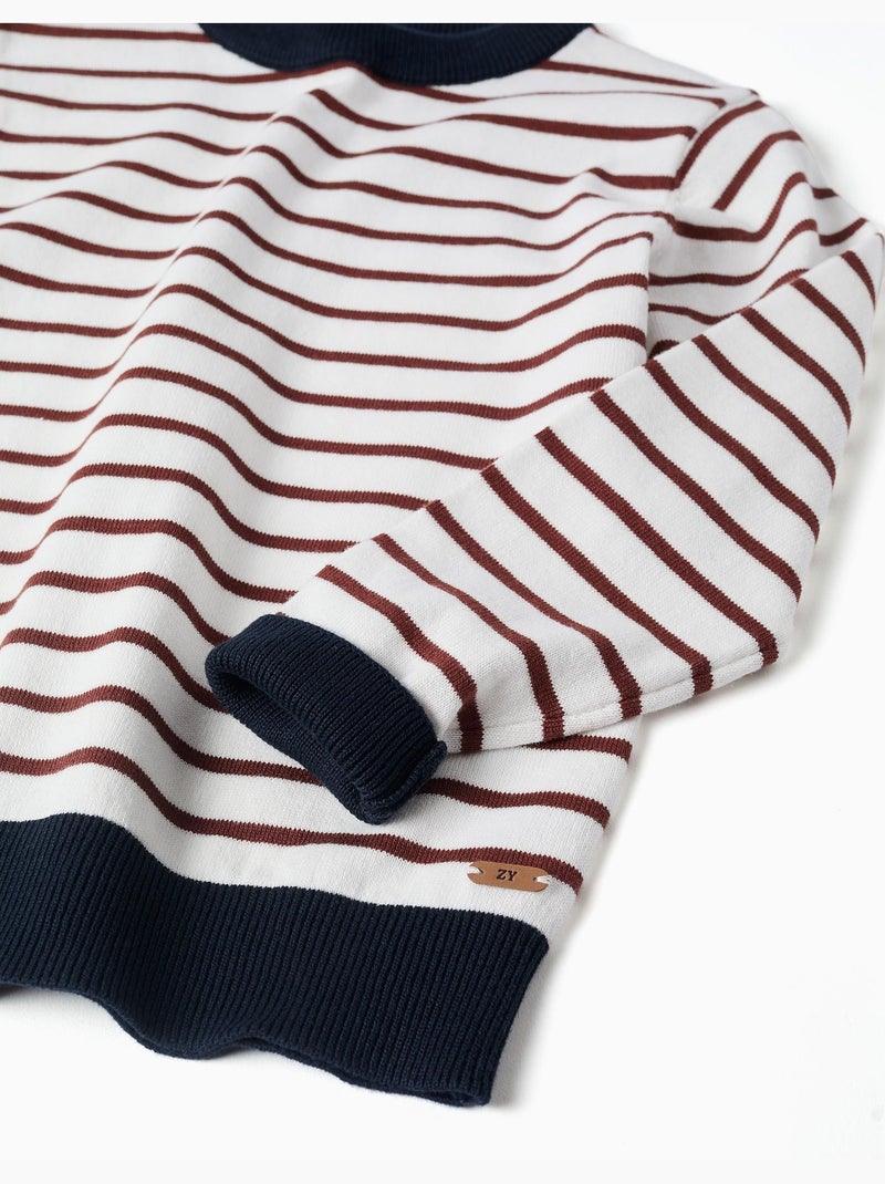 Maglione a righe in maglia Marrone - Kiabi