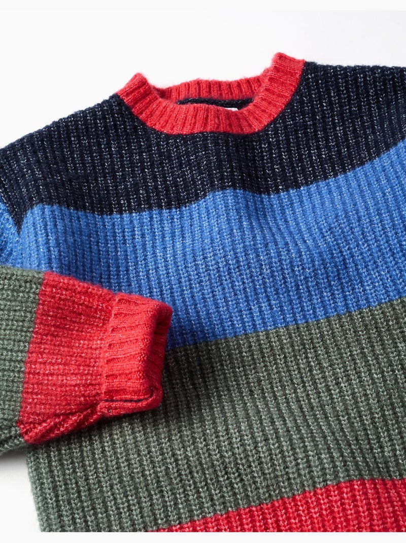 Maglione a righe in maglia Rosso - Kiabi