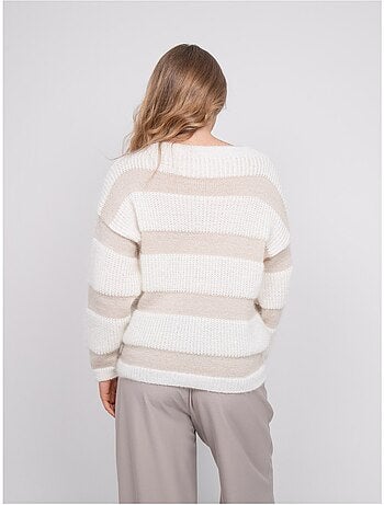Maglione a righe larghe in maglia soffice klodel