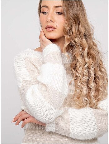 Maglione a righe larghe in maglia soffice klodel