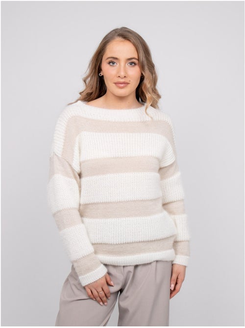 Maglione a righe larghe in maglia soffice klodel - Kiabi