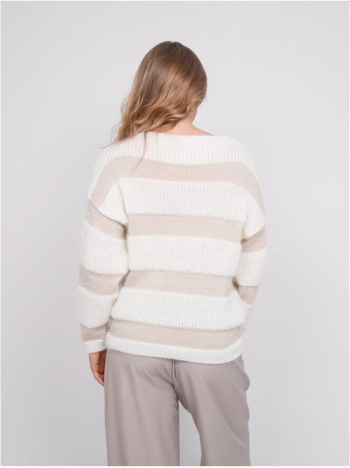 Maglione a righe larghe in maglia soffice klodel - Kiabi