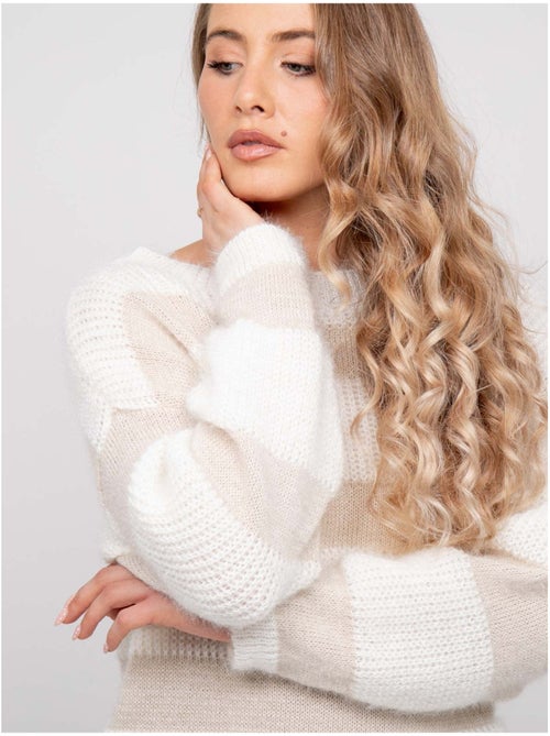 Maglione a righe larghe in maglia soffice klodel - Kiabi