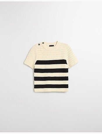 Maglione a righe lavorate a maglia, MO Fashion