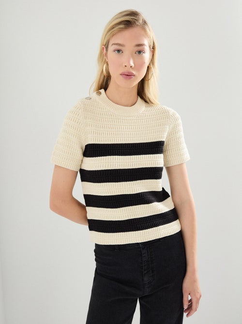 Maglione a righe lavorate a maglia, MO Fashion - Kiabi Maglione a righe lavorate a maglia, MO Fashion - Kiabi