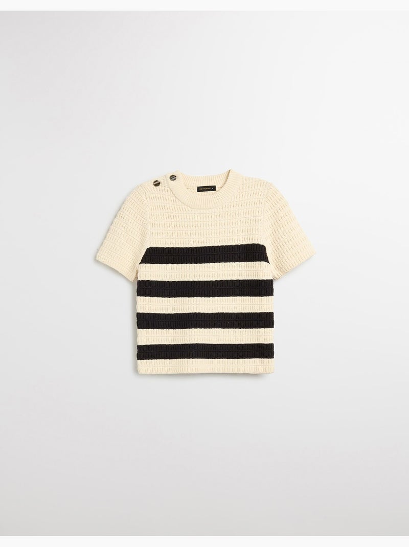 Maglione a righe lavorate a maglia, MO Fashion Ecru - Kiabi