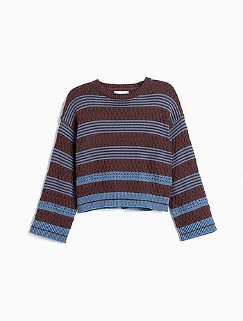 Maglione a righe lavorate a maglia, mo fashion