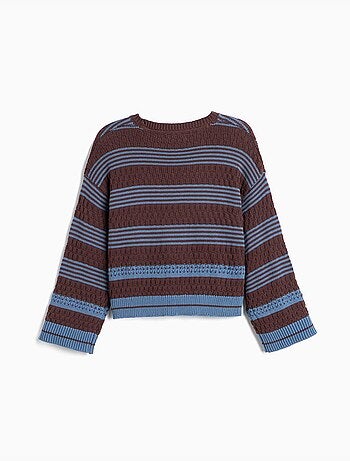 Maglione a righe lavorate a maglia, mo fashion