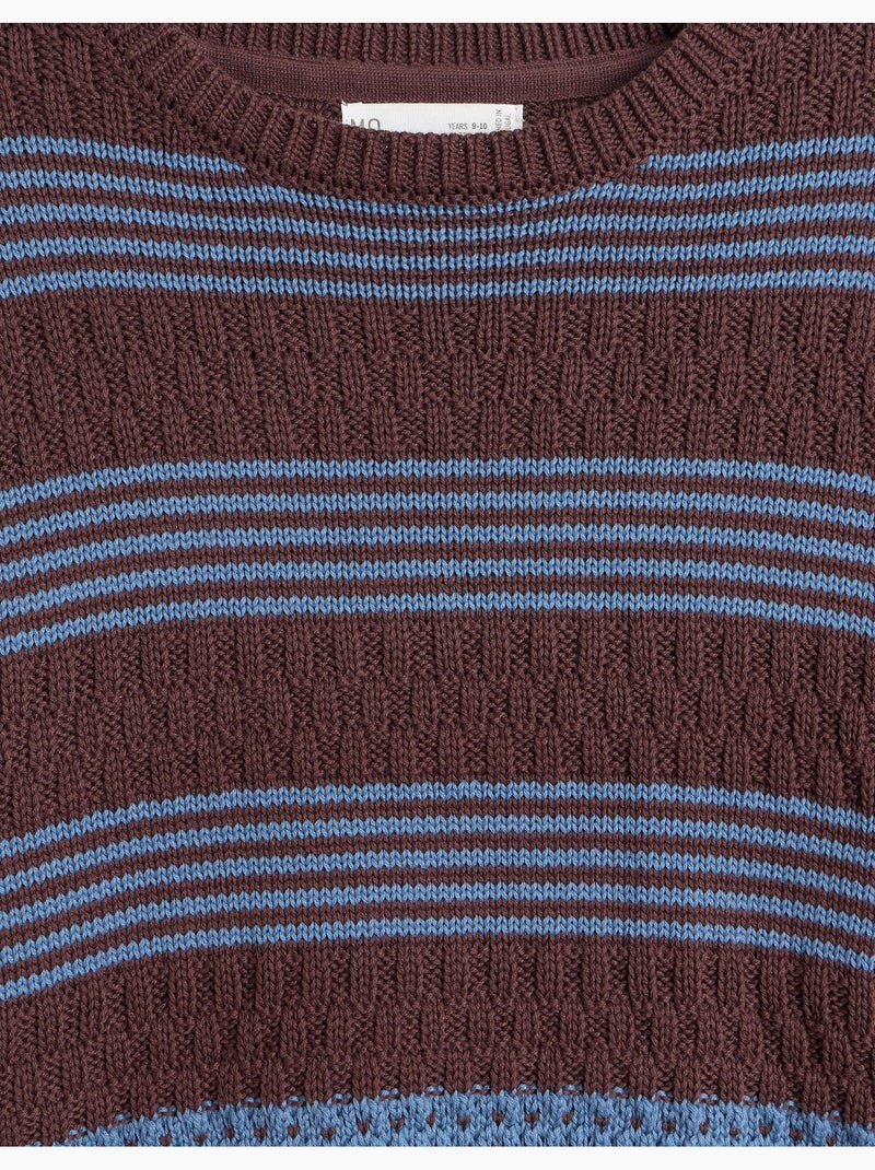 Maglione a righe lavorate a maglia, mo fashion Marrone - Kiabi