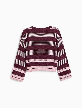 Maglione a righe lavorate a maglia, mo fashion