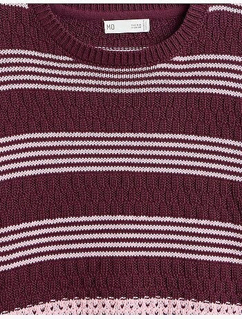 Maglione a righe lavorate a maglia, mo fashion