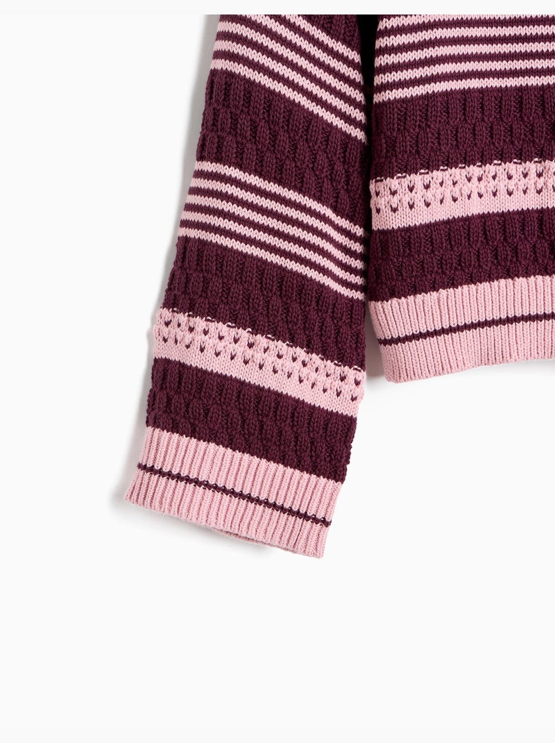 Maglione a righe lavorate a maglia, mo fashion Viola - Kiabi
