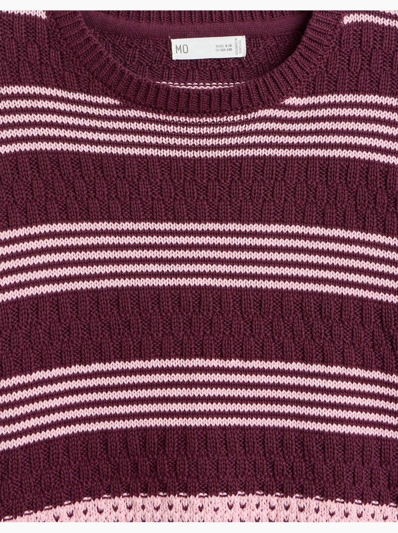 Maglione a righe lavorate a maglia, mo fashion Viola - Kiabi
