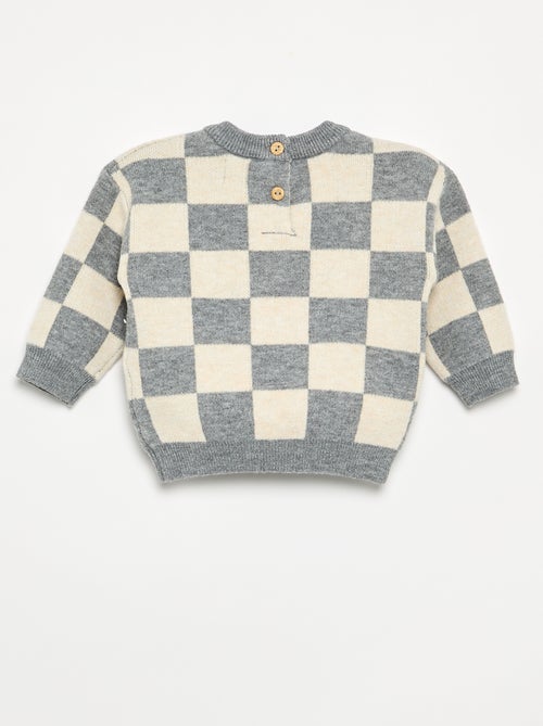 Maglione a scacchi a maglia grossa - Kiabi