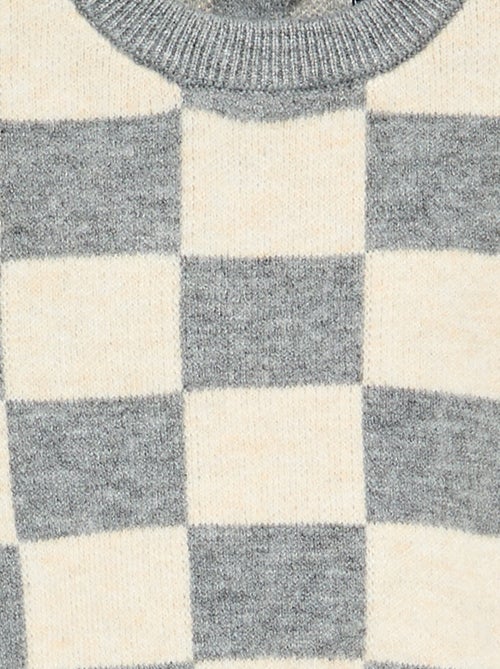 Maglione a scacchi a maglia grossa - Kiabi