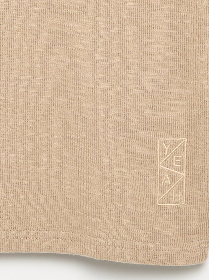 Maglione a tinta unita a maniche lunghe Beige - Kiabi