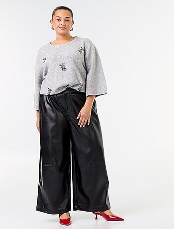 Maglione a tinta unita con strass