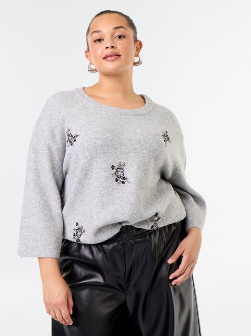 Maglione a tinta unita con strass - Kiabi Maglione a tinta unita con strass - Kiabi