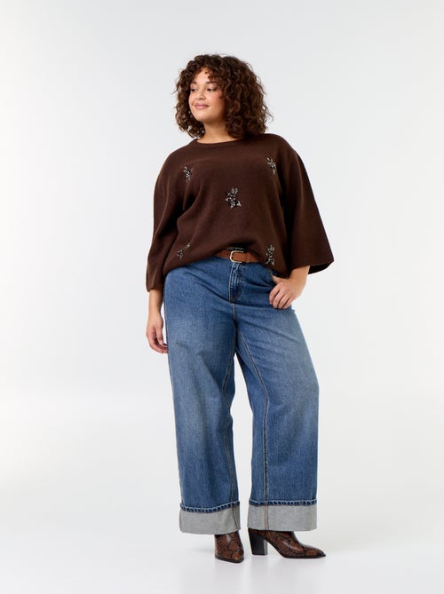 Maglione a tinta unita con strass - Kiabi Maglione a tinta unita con strass - Kiabi