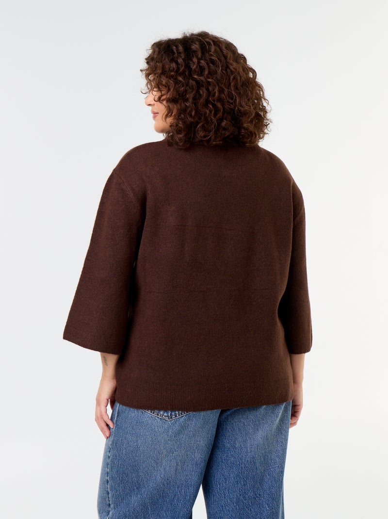 Maglione a tinta unita con strass Marrone - Kiabi