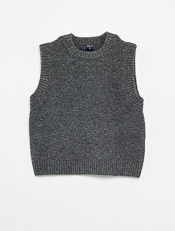 Maglione a tinta unita senza maniche