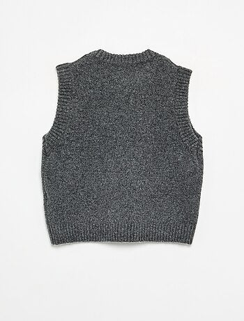 Maglione a tinta unita senza maniche
