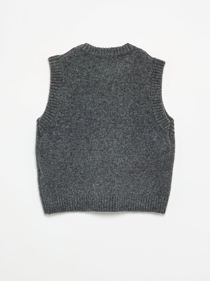 Maglione a tinta unita senza maniche Grigio - Kiabi